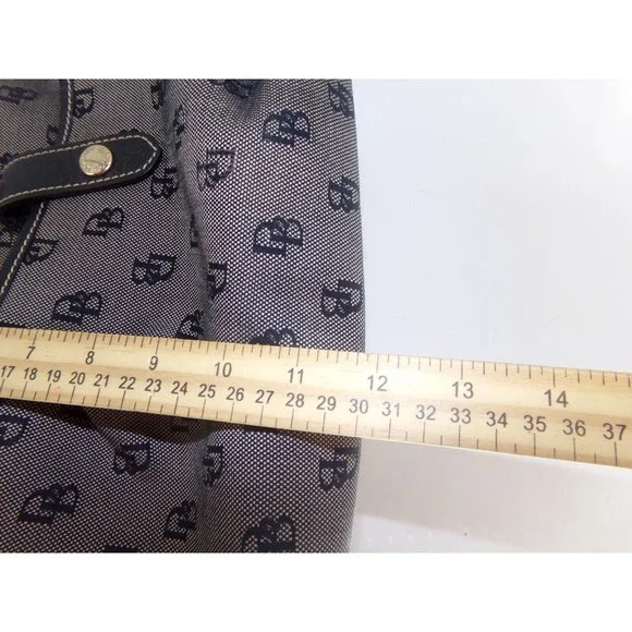 DOONEY & BOURKE Vintage Brown Signature Monogram Tote Shoulder Bag Purse (30) - Picture 3 of 9